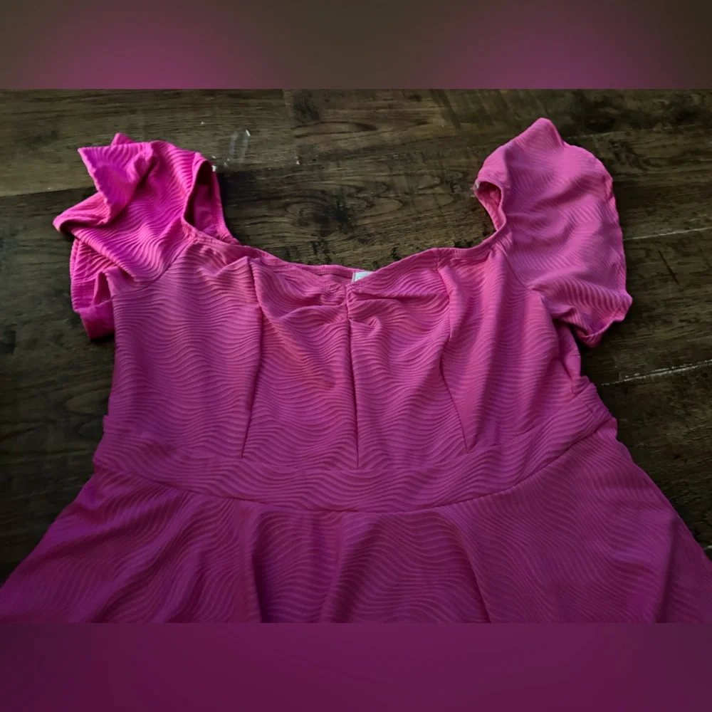 Hot pink plus skirted romper dress 2X NEW